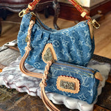 LAV Original Denim Bag Charm with 65ct Pyrite