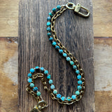LAV x JForks Cube Faceted Kingman Turquoise Chain