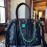 LAV Original Alma MM Murakami, Black Multicolor with a 85ct Kingman Stone