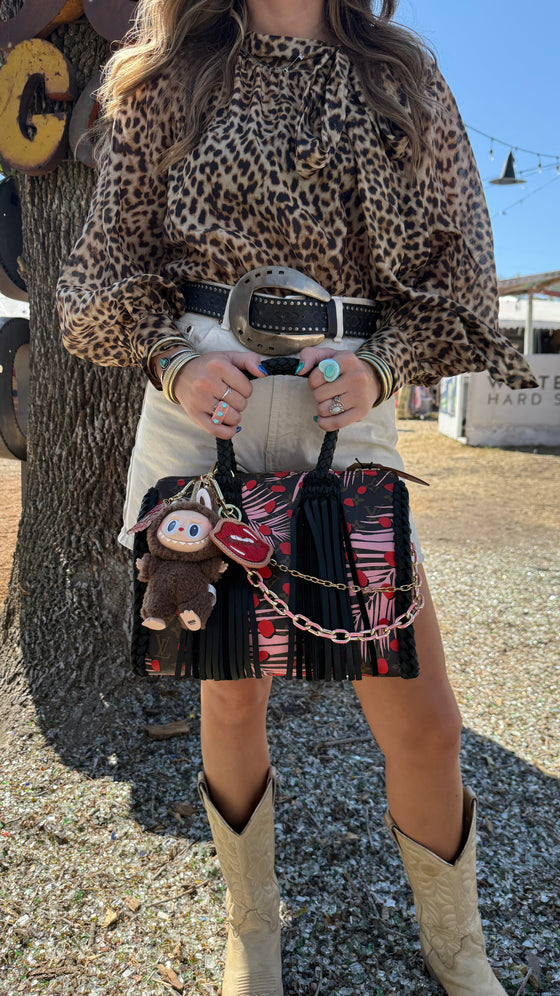 LAV Original LV Speedy 30 Jungle Poppy Dots Noir Braided