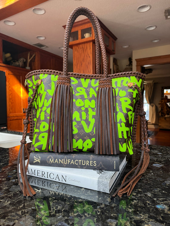 LAV Original Limited Edition Stephen Sprouse Graffiti Neverfull GM Chocolate Braided