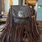 LAV Original Saint Cloud GM Chocolate Fringe with Love Tokens Concho