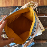 LAV Original Denim Sac a Dos PM with matching Denim Charm with 65ct Pyrite and 150ct Pyrite