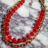 LAV x JForks Red Crystal Chain