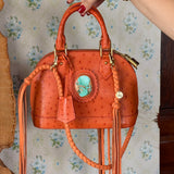 LAV Original Alma BB Orange Ostrich with a 120ct Kingman Stone