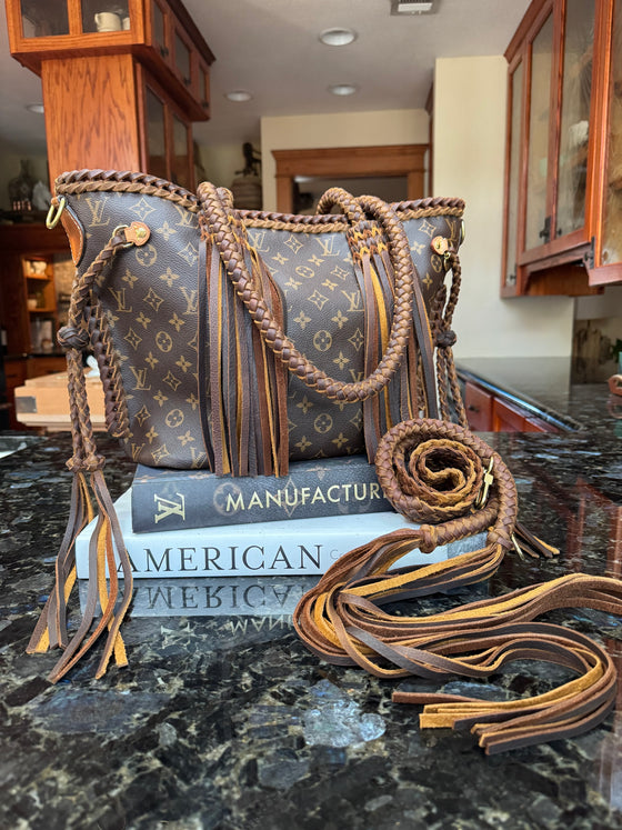 LAV Original Classic Monogram Neverfull MM Blended Chocolate/Camel Braided