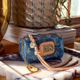 LAV Original Denim Bag Charm with 65ct Pyrite