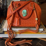 LAV Original Alma BB Orange Ostrich with a 120ct Kingman Stone