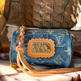LAV Original Denim Bag Charm with 65ct Pyrite