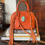 LAV Original Alma BB Orange Ostrich with a 120ct Kingman Stone