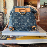 LAV Original Denim Sac a Dos PM with matching Denim Charm with 65ct Pyrite and 150ct Pyrite