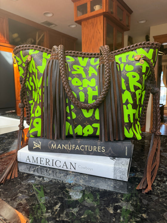 LAV Original Limited Edition Stephen Sprouse Graffiti Neverfull GM Chocolate Braided