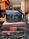 LAV Original Horsebit 1955 Small Shoulder Bag Noir Braided w/Smile Pocket Stitching