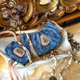 LAV Original Denim Bag Charm with 65ct Pyrite