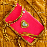 LAV Original Epi Neverfull Pochette Camel Braided with a 40 carat Variscite Heart