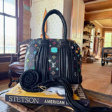 LAV Original Alma MM Murakami, Black Multicolor with a 85ct Kingman Stone